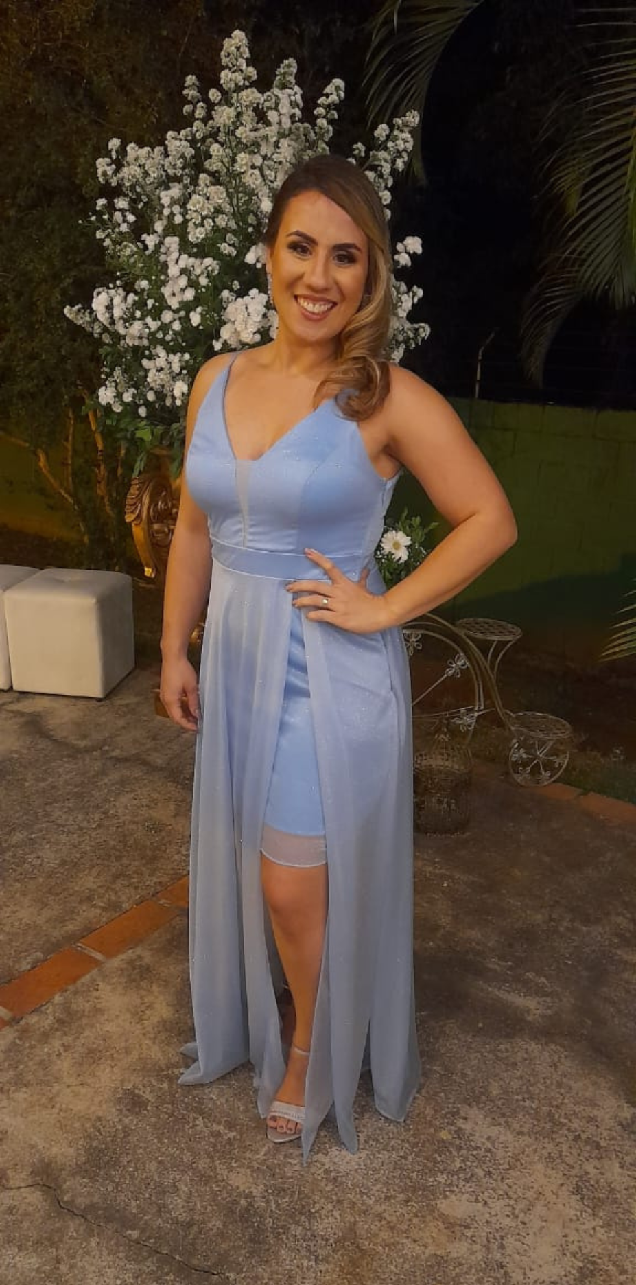 Vestido Longo Azul Sereno