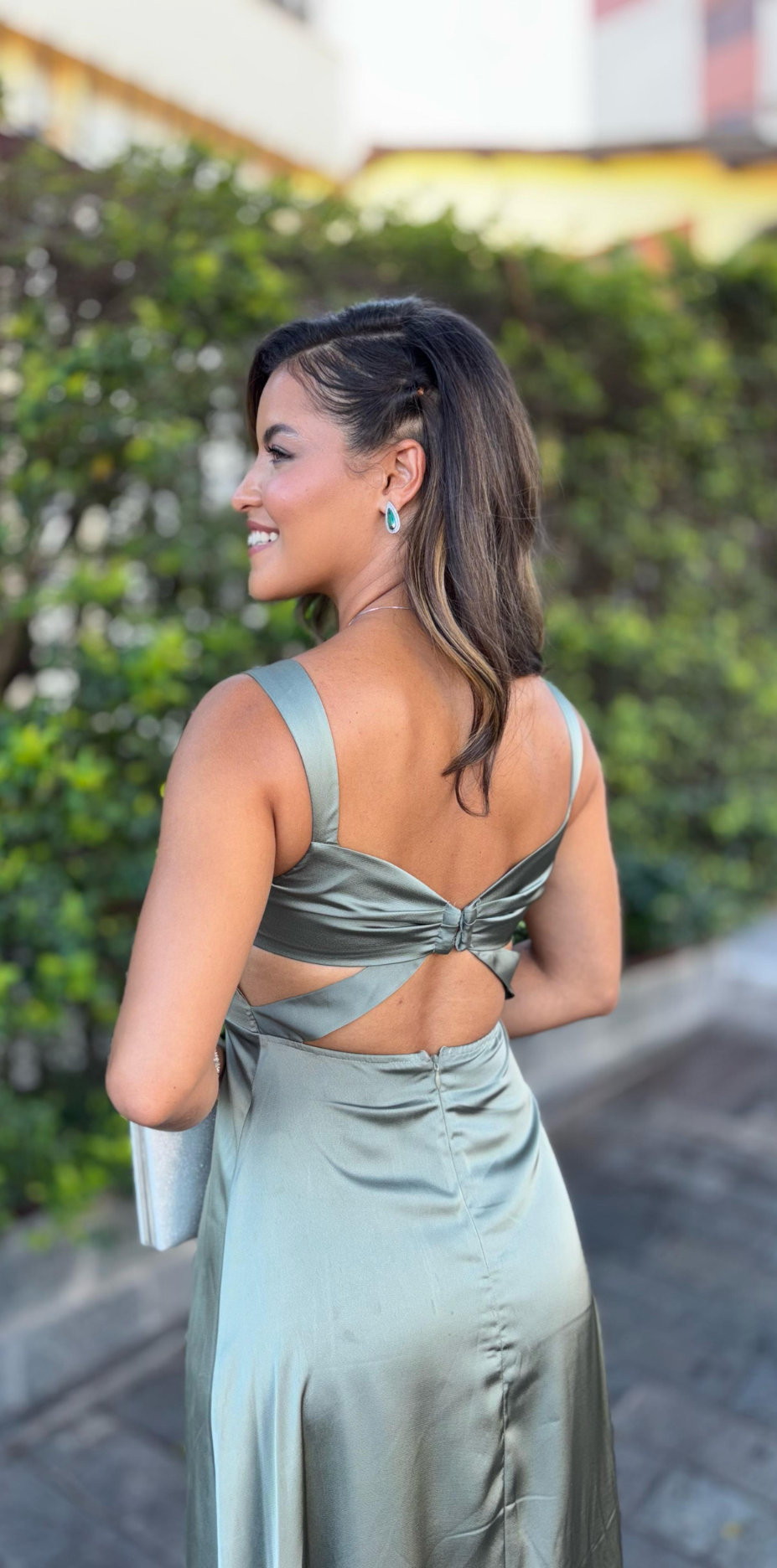 Vestido Verde Sálvia Estruturado