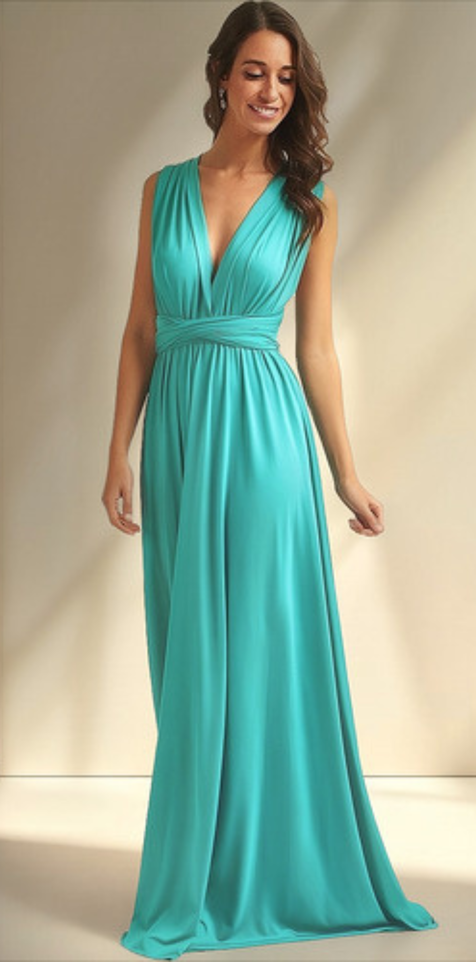 Vestido multiformas verde água