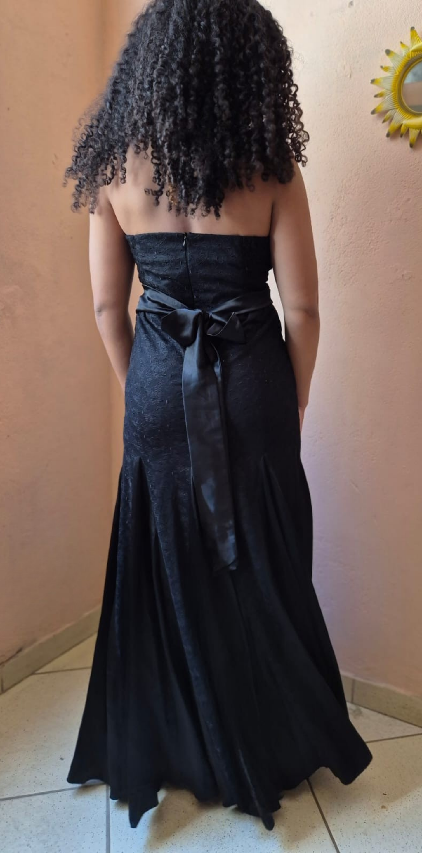 Vestido longo preto tomara que caia