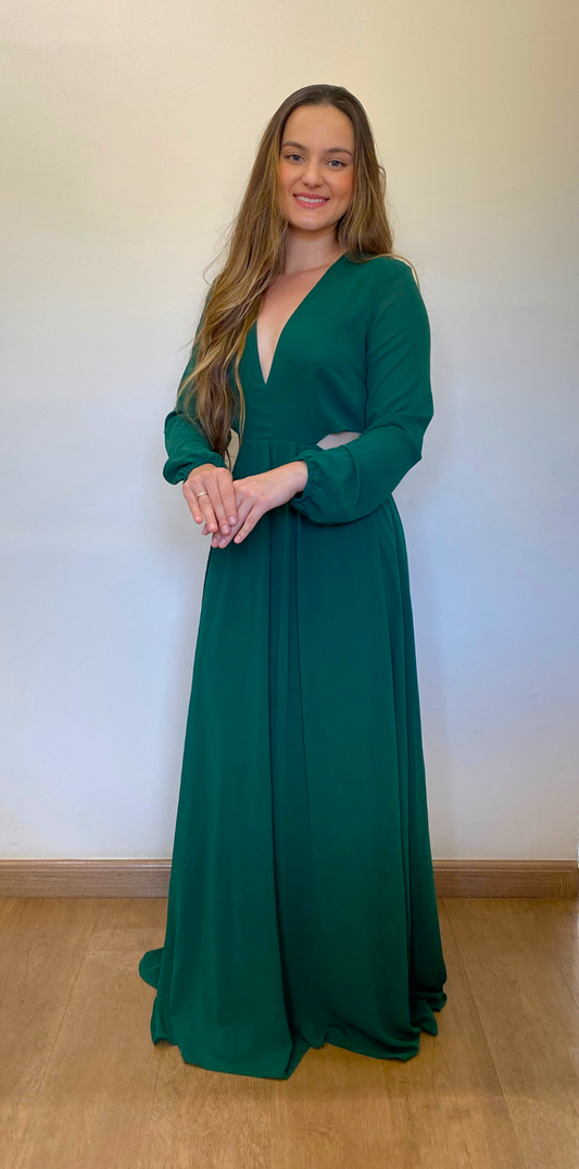 Vestido Longo Verde Esmeralda