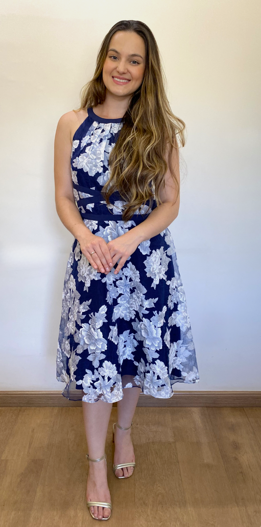 Vestido Midi Floral Azul Multiformas