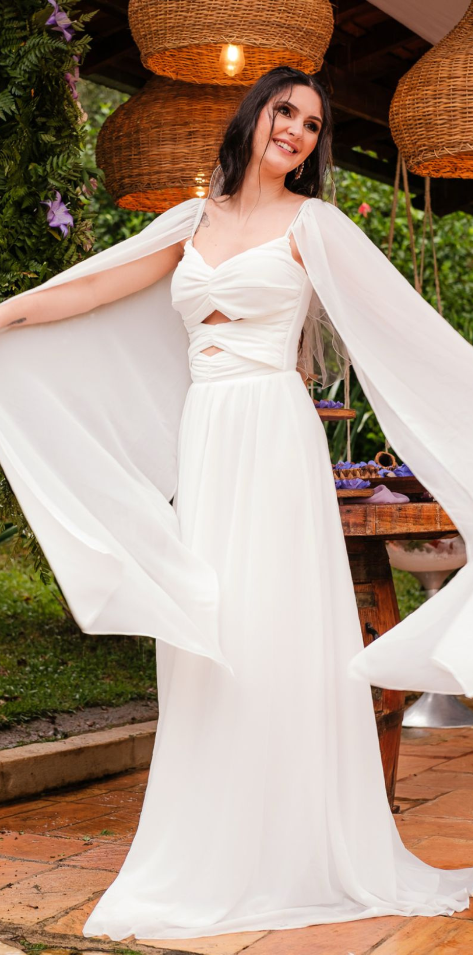 Vestido Longo Branco Fluir