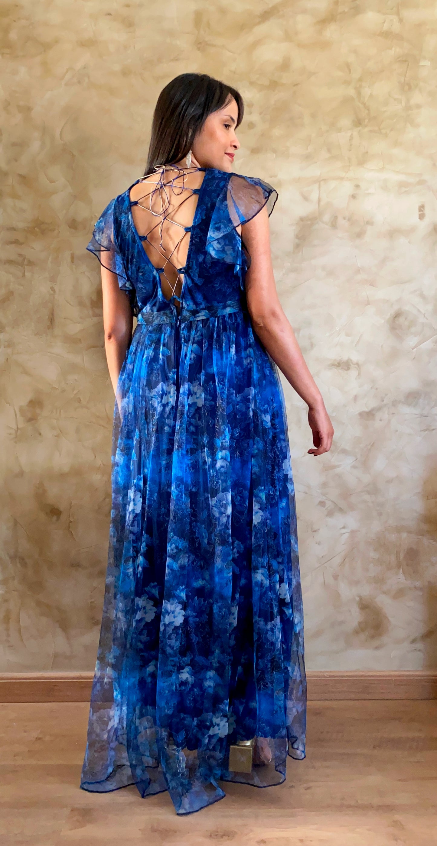 Vestido Azul Estampado