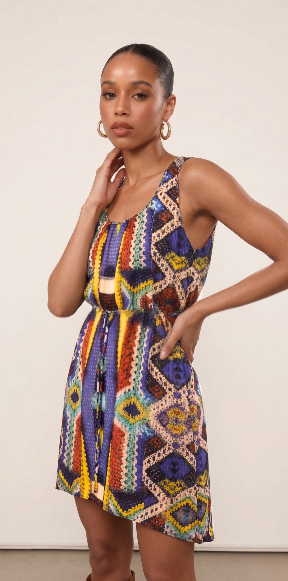 Vestido Longo Étnico Assimétrico