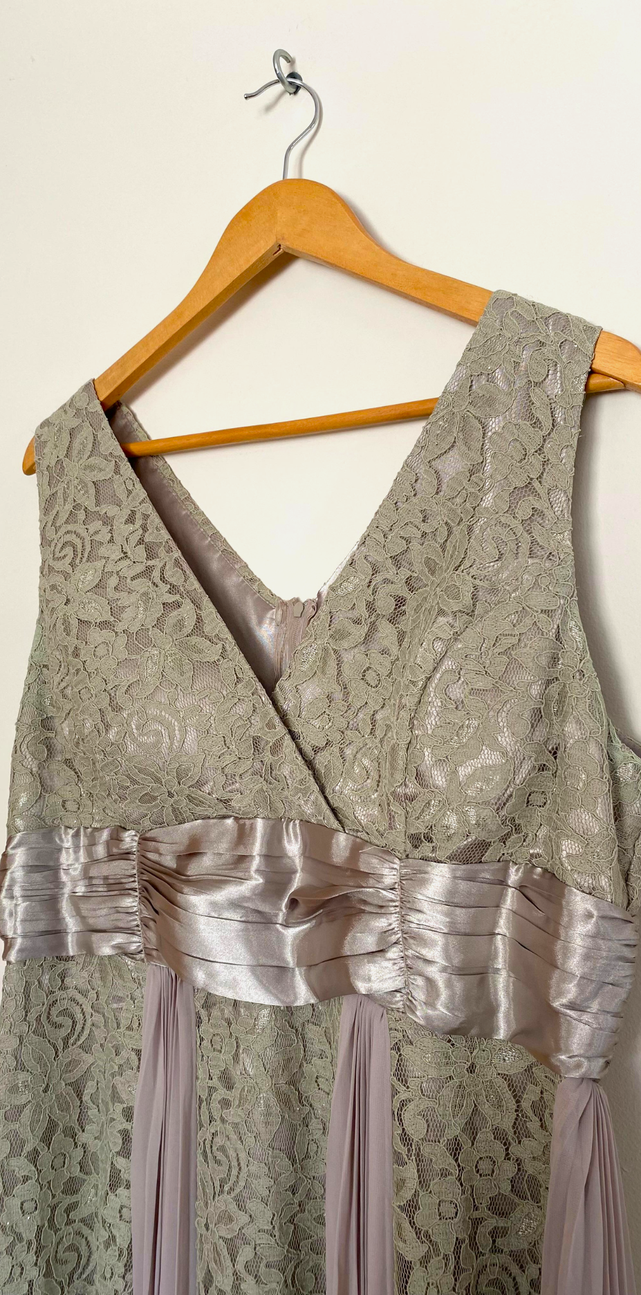 Vestido Longo Verde Renda & Chiffon