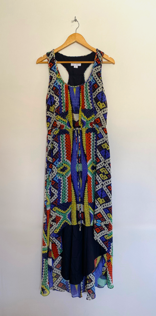 Vestido Longo Étnico Assimétrico
