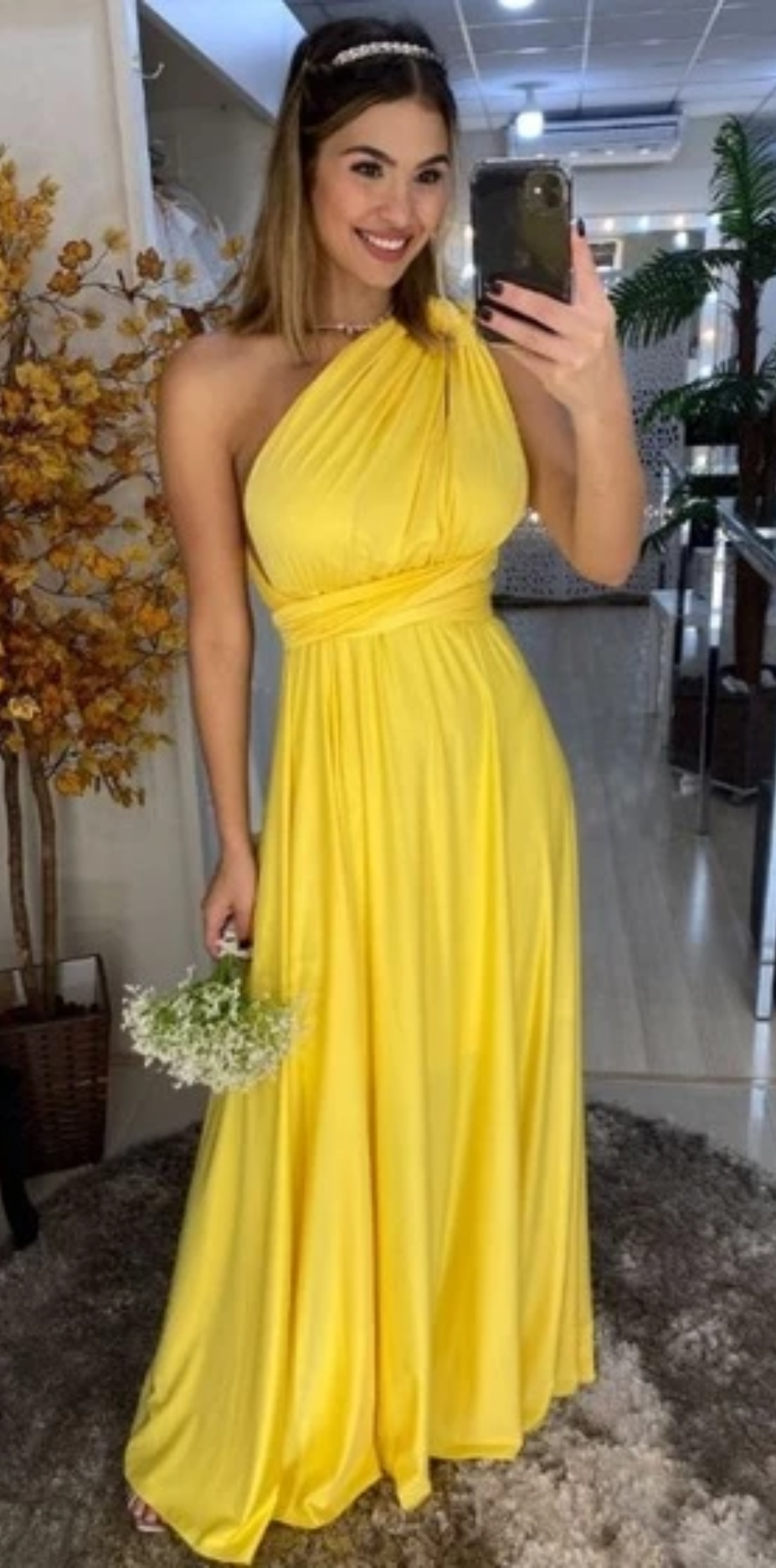 Vestido multiformas amarelo