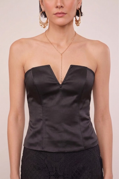 Saia Envelope e Top Bandeau Acetinado