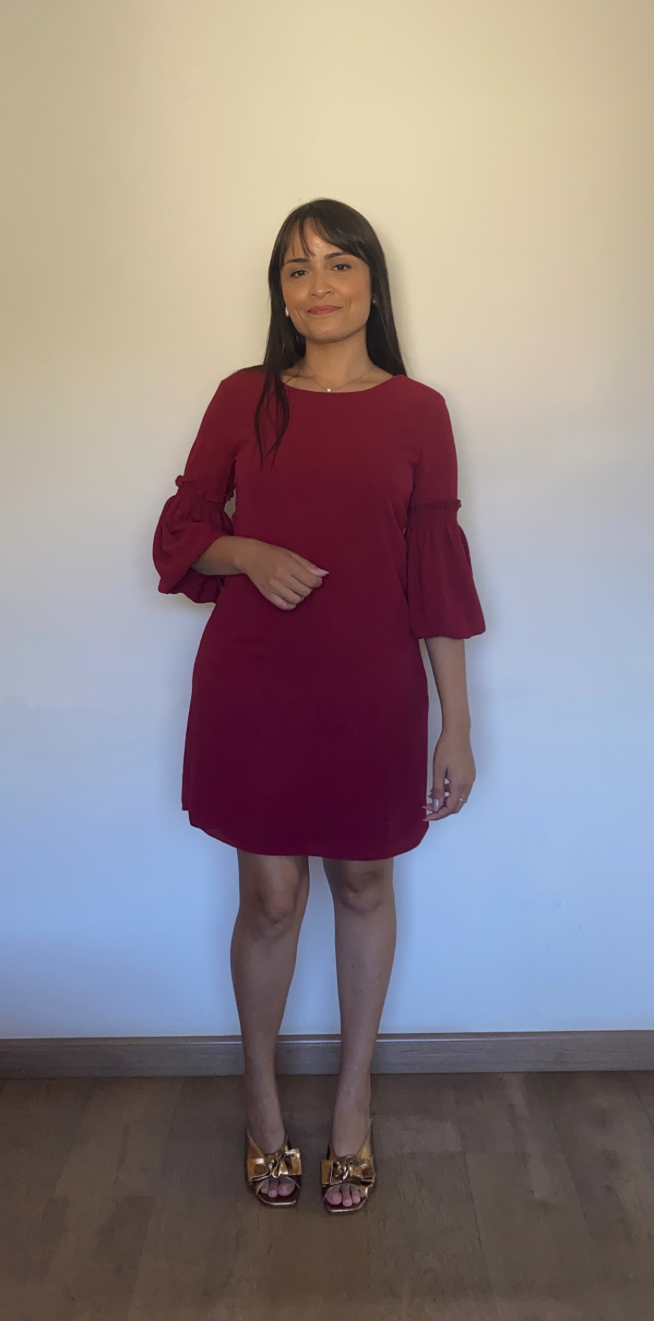 Vestido curto vinho