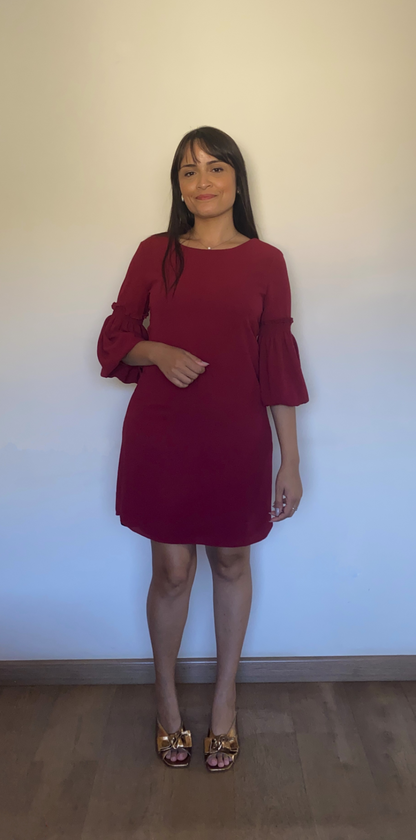 Vestido curto vinho