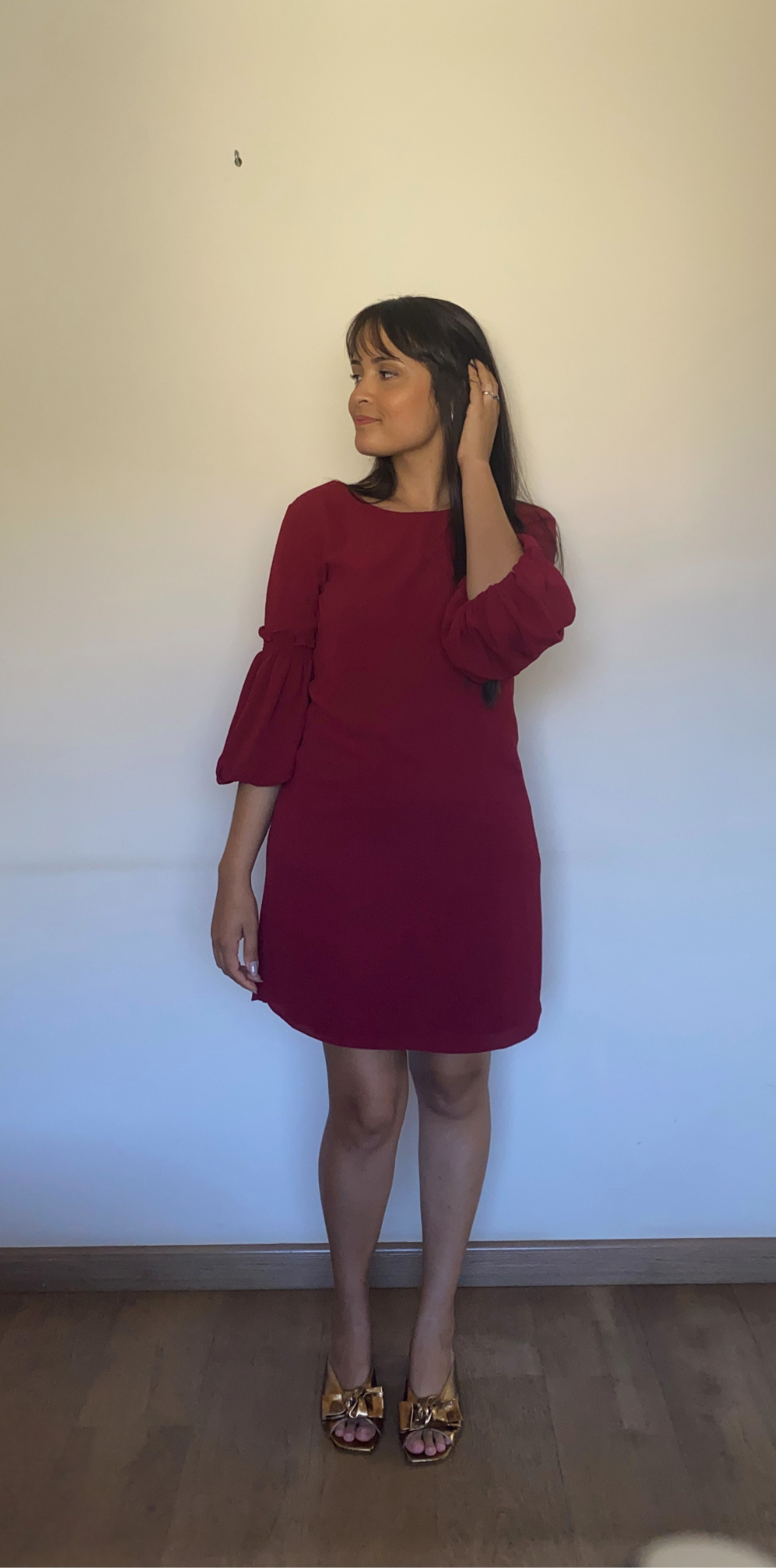 Vestido curto vinho
