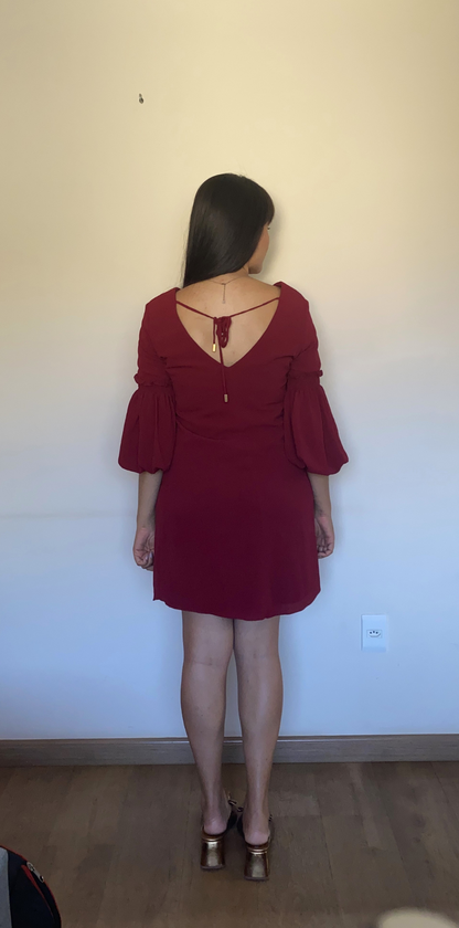 Vestido curto vinho