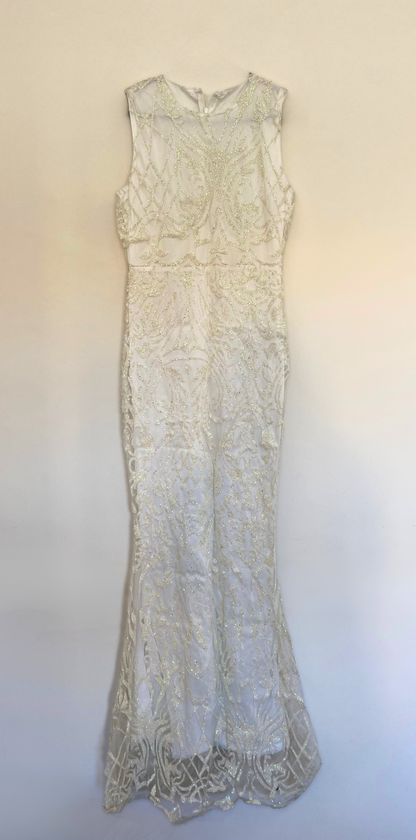 Vestido Longo Bordado Off White