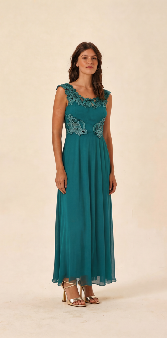 Vestido Longo Azul Tiffany