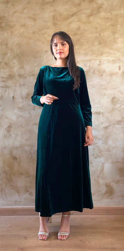 Vestido Midi Verde Esmeralda