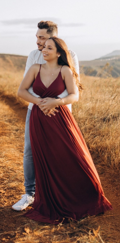 Vestido Marsala Fluido