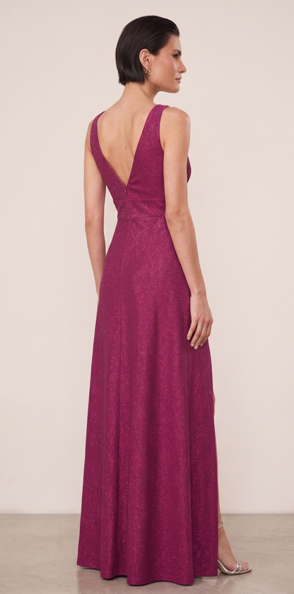 Vestido Longo Fúcsia Radiance com Fenda