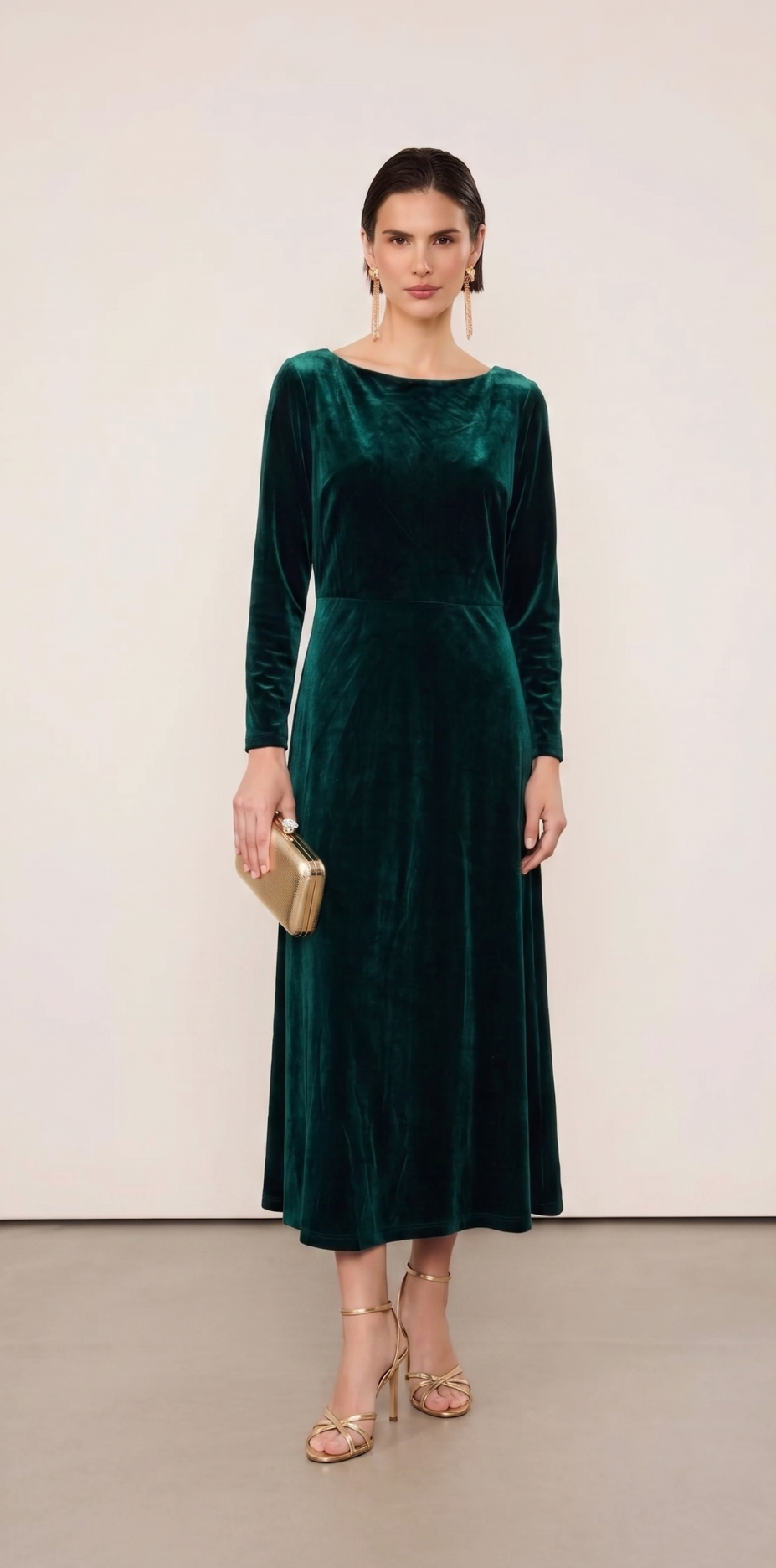 Vestido Midi Verde Esmeralda