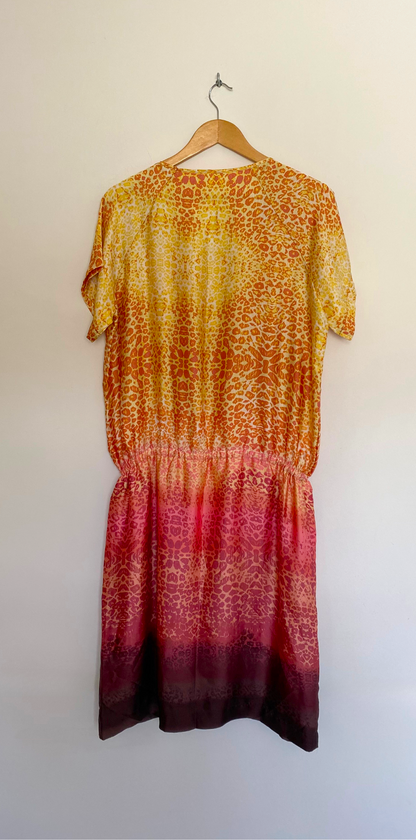 Vestido Curto Estampa Animal Print & Degradê
