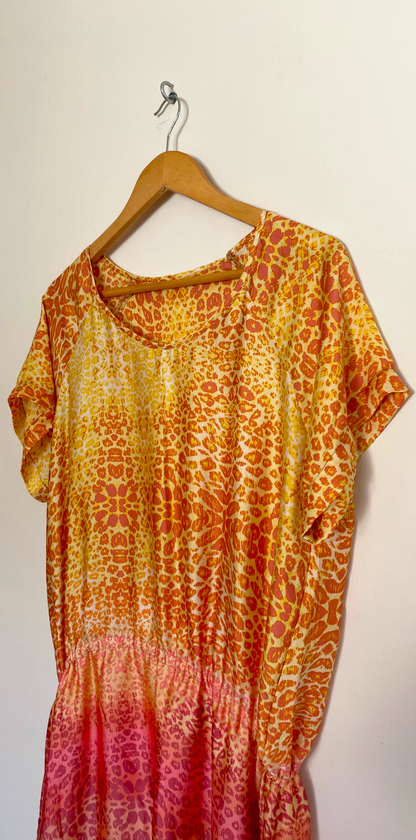 Vestido Curto Estampa Animal Print & Degradê