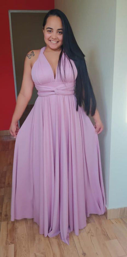 Vestido de Festa Lilás Multiformas