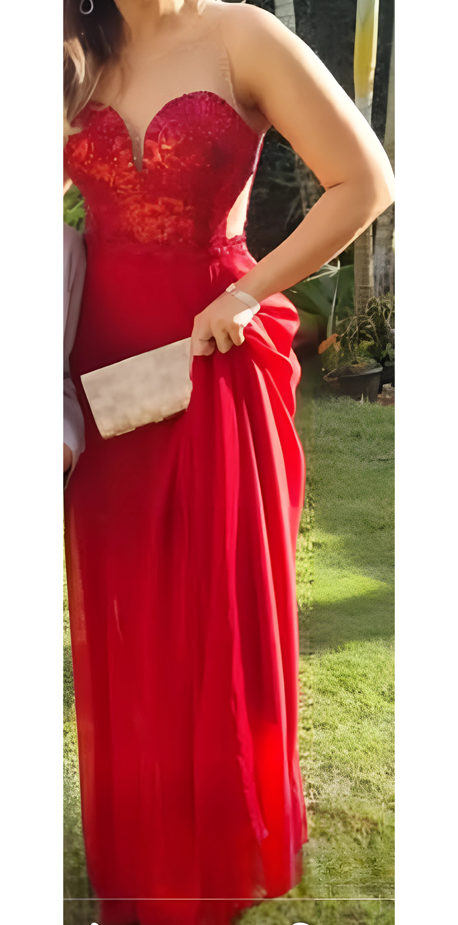 Vestido luxo vermelho bordo