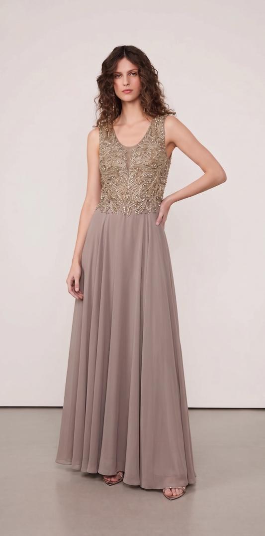 Vestido Longo Elegância Dourada